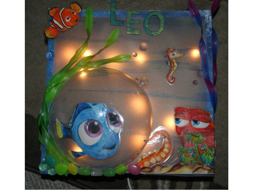 Beleuchtetes Bild mit Meeresmotiven