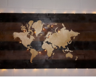 Beleuchtete Weltkarte