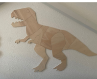 Hölzerne Tyrannosaurus Rex Wanddekoration