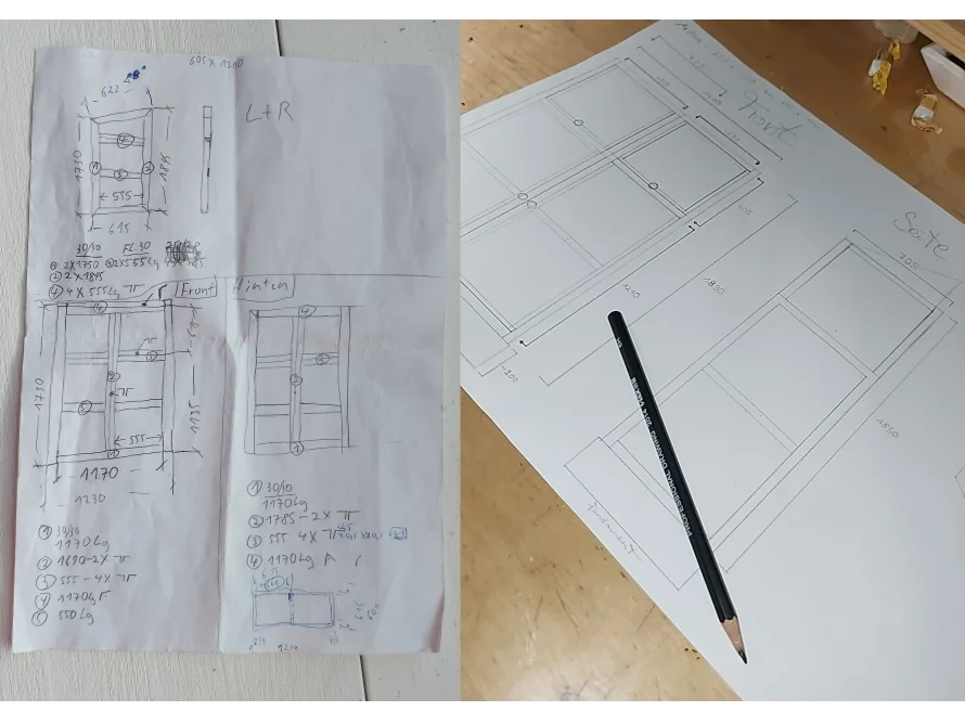 Handgezeichnete Skizze mit Bleistift