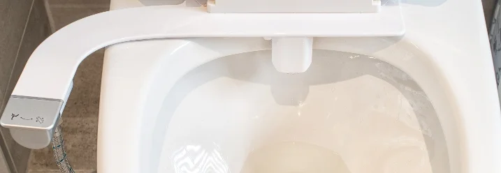 Toilette mit Dusch-WC-Aufsatz