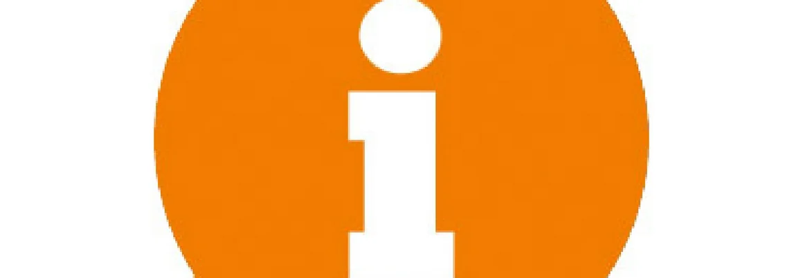 orangefarbener Informationsbutton