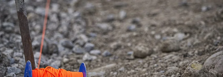 Schnurrolle auf einem Baugrundstück