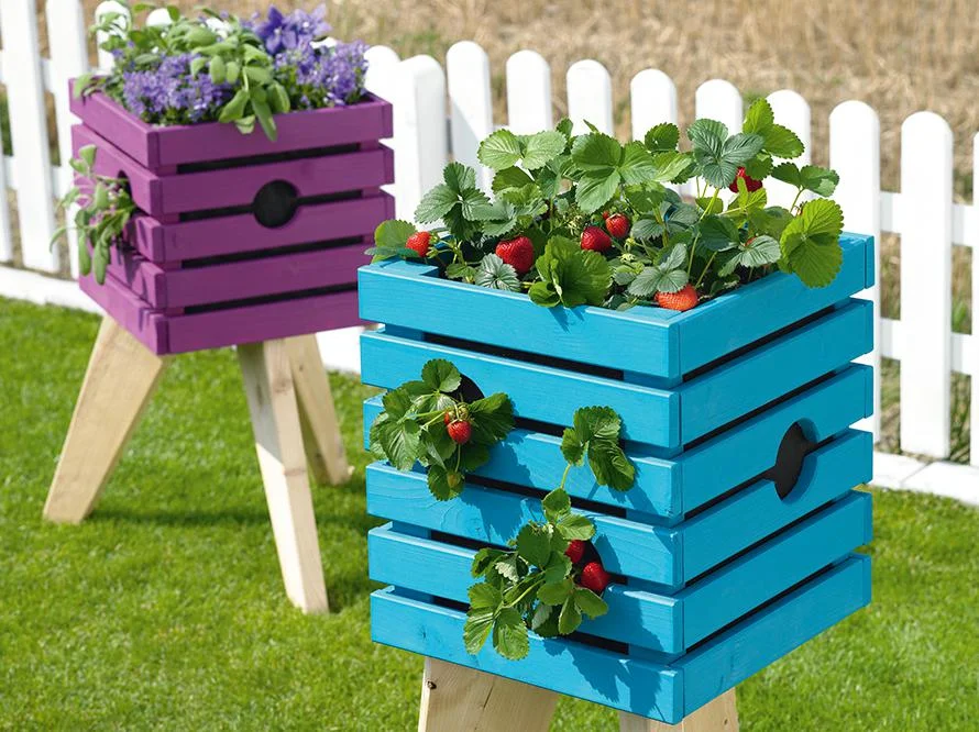 Pflanzkiste Hochsitz türkis