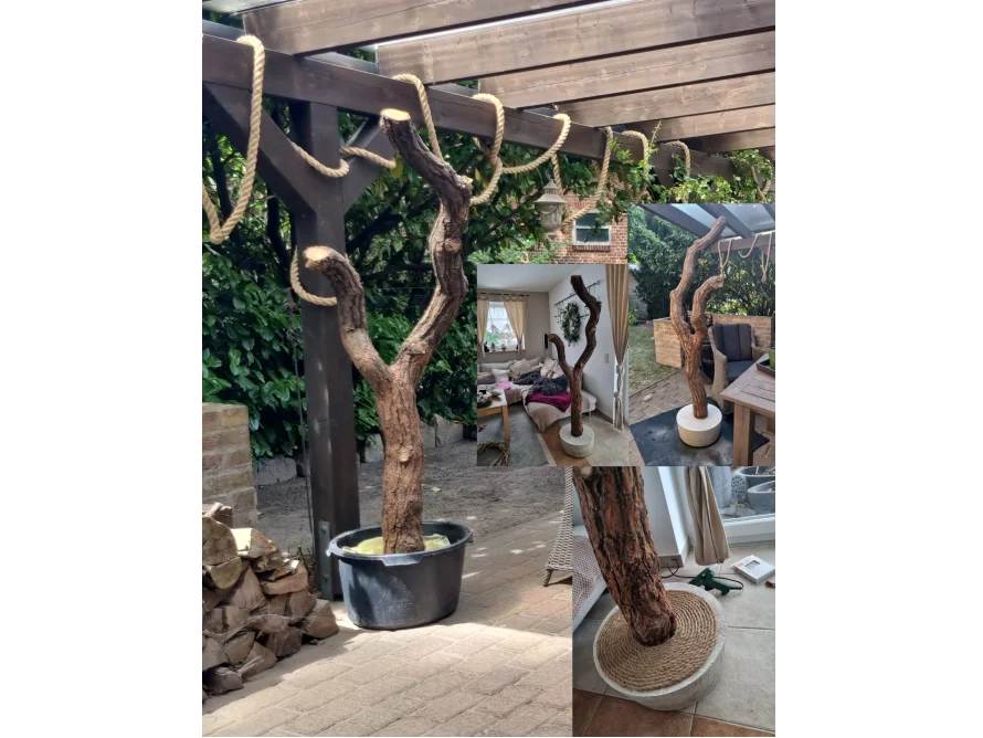 Grundgerüst einer Stehlampe im Look eines Astes