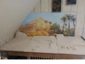 Diorama einer Wüstenlandschaft