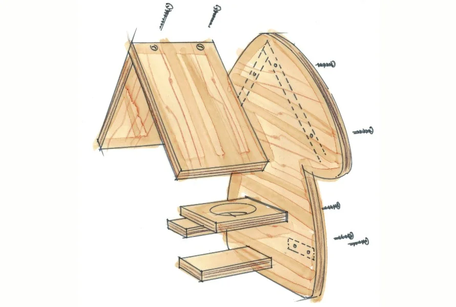 Bauplan für ein Futterhaus aus Holz