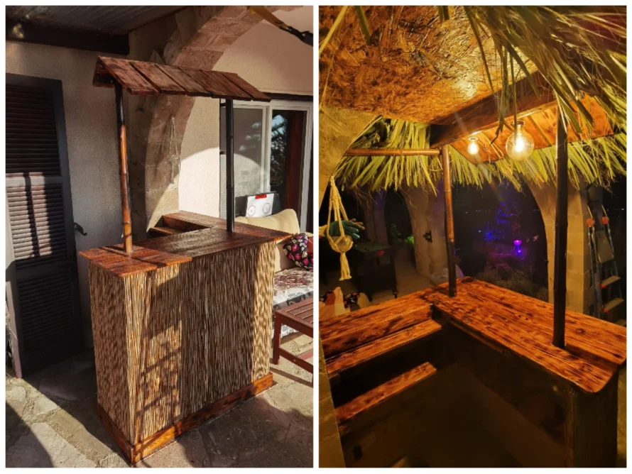 Selbstgebaute Bambusbar