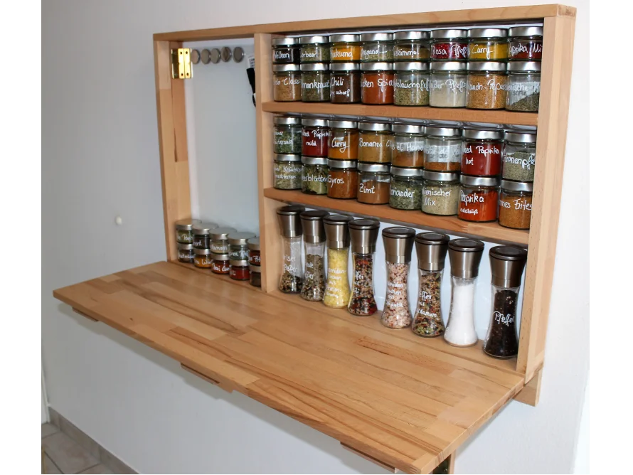 Gewürzregal mit Klapptisch