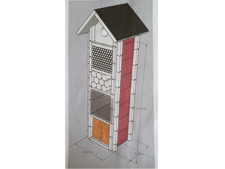 Zeichnung eines Insektenhotels