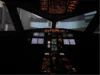 Cockpit eines Flugsimulators bei Nacht