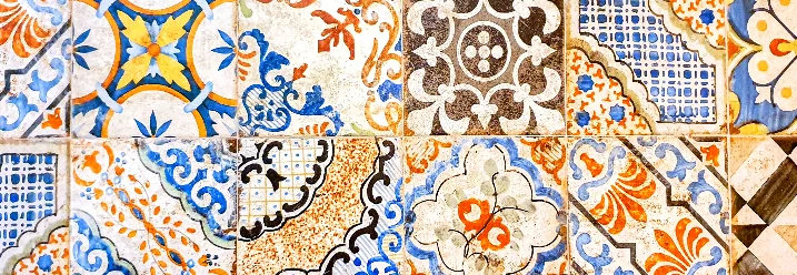 Bunte, gemusterte Fliesen