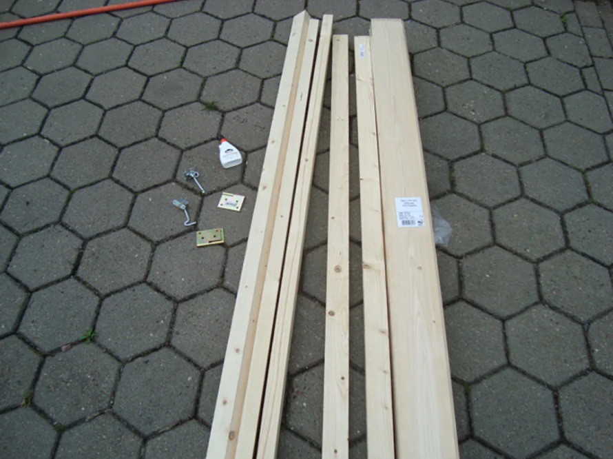 Holzlatten für ein Gartenhaus