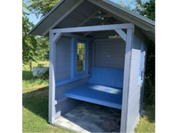 Blauer Gartenpavillon aus Holz