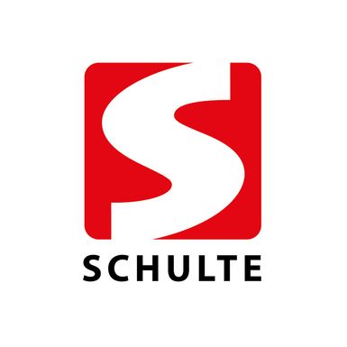 Logo der Marke Schulte mit einem weißen S auf rotem Grund.