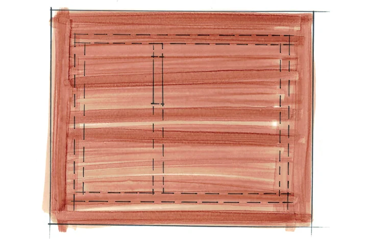 Skizze eines Holzbodens