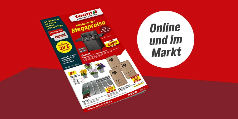 Das aktuelle Prospekt eines Baumarkts mit den wöchentlichen Angeboten.