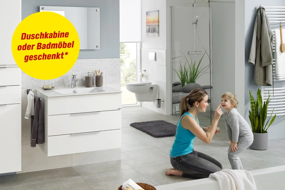 Duschkabine oder Badmöbel geschenkt*