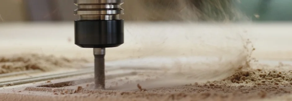 Fräse bearbeitet Holz