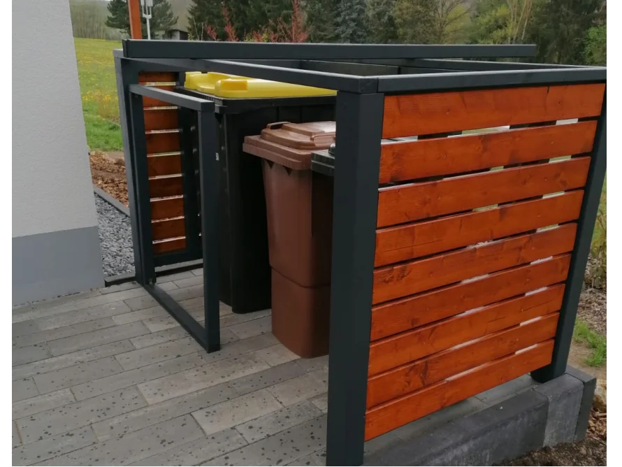 Holzverkleidung für Mülltonnen