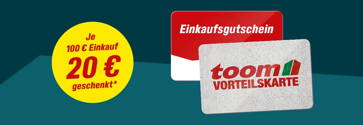 Befristete Gutschein Aktion je 100€ Einkauf je 20€ geschenkt