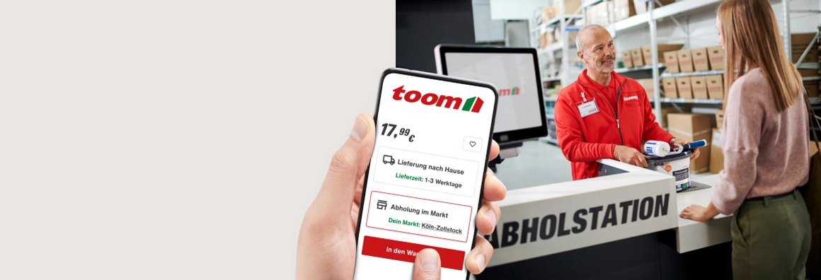 Online-Bestellung und Abholung der Ware an einer Abholstation.