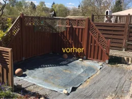 Holzgrundgerüst im Garten