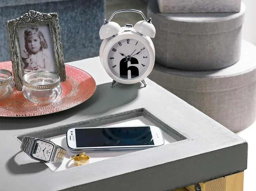 Betontisch Guss Detail