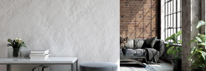 Ein heller Raum mit Couch und großem Fenster.