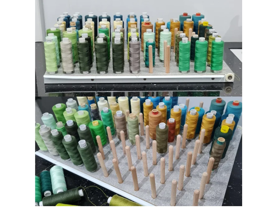 Garnrollen auf einem Garnrollenhalter