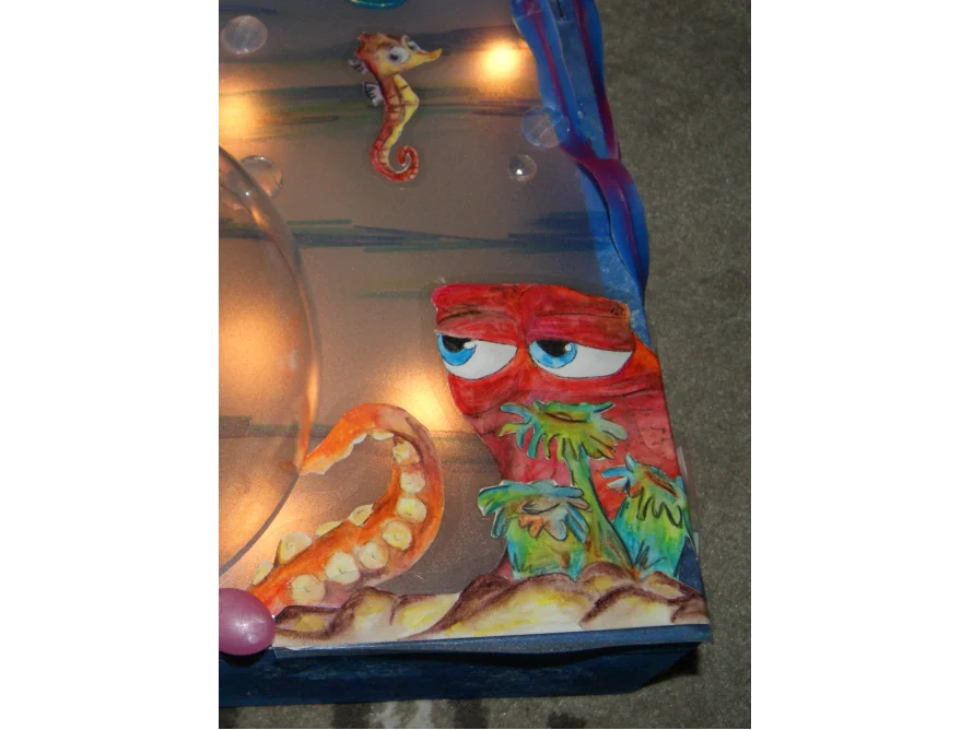 Zeichnung von Nemo und einem Seepferdchen