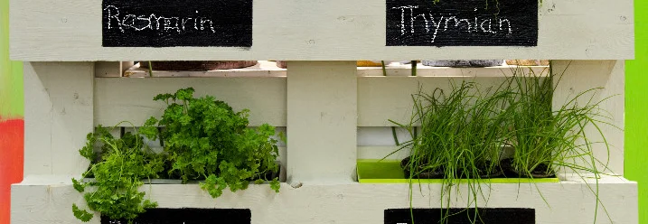 Vertikaler Kräutergarten aus Holz