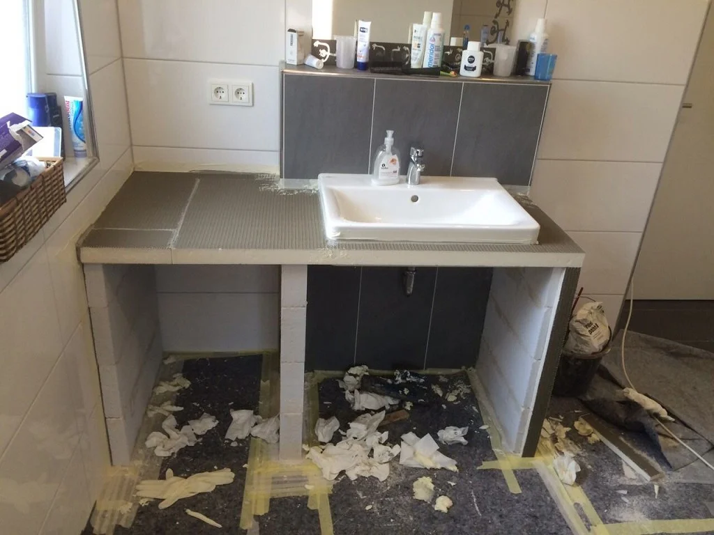 Installation eines Waschbeckens
