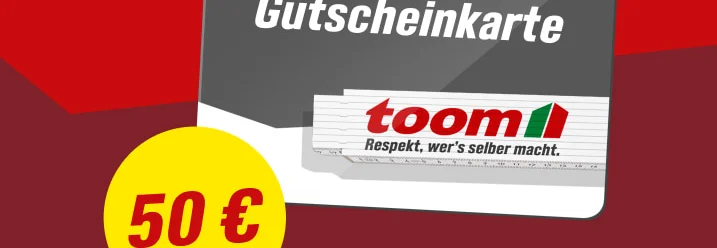 toom Gutscheinkarte im Wert von 50 Euro.