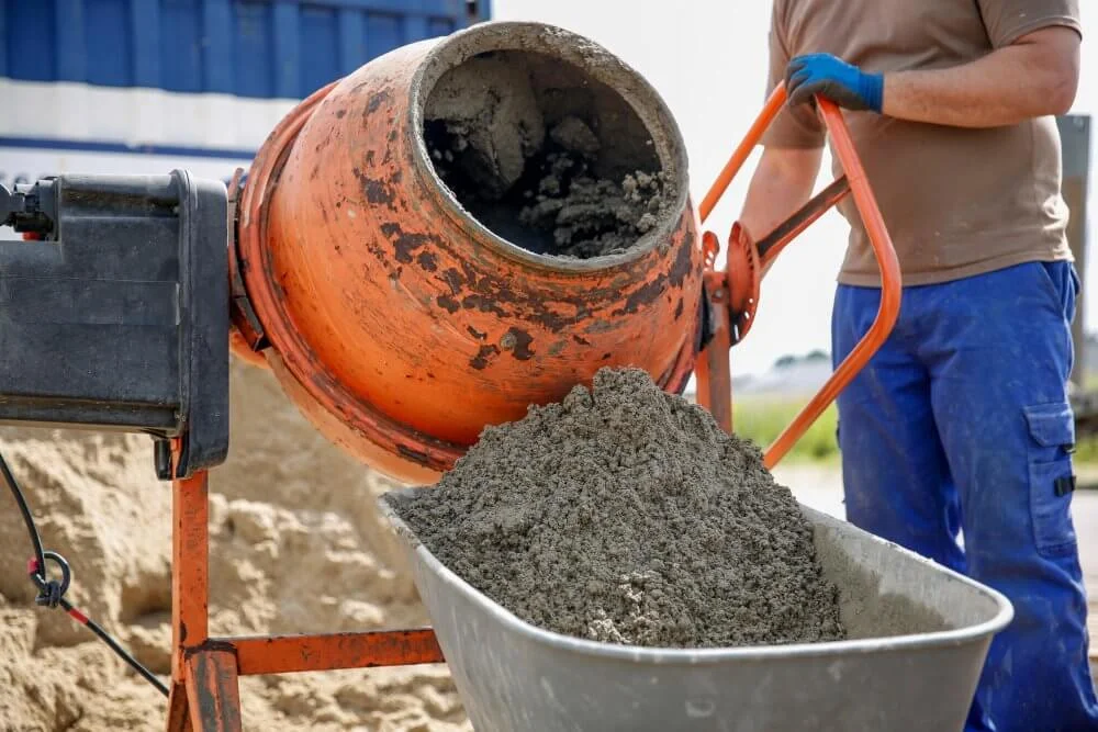 Einschnürer zur Betonherstellung in einem Orangenmischer