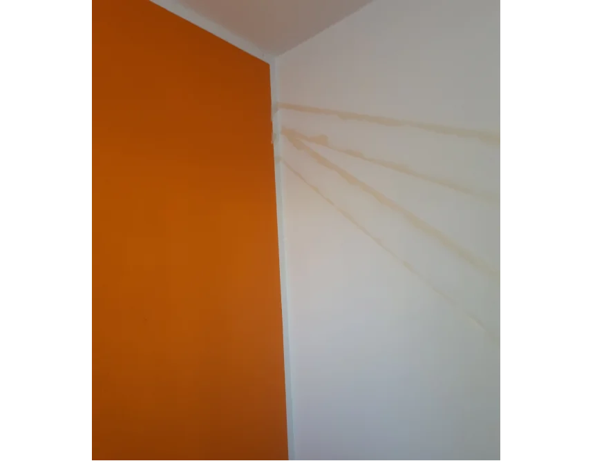 Orange und weiße Wand
