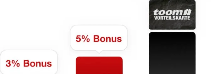 Drei rote Balken mit den prozentualen Bonuszahlungen 3%, 5% und 10% aufsteigend von links nach rechts.