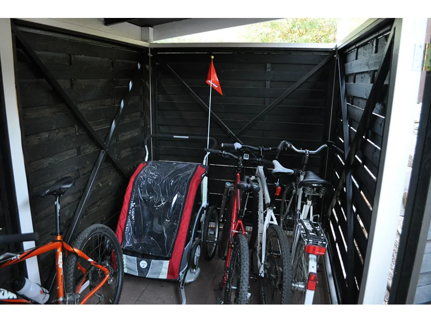 Fahrradständer mit Fahrrädern