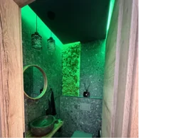 Modernes Badezimmer mit Mooswand