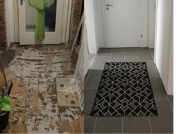 Vorher-Nachher-Bild Fliesen im Flur