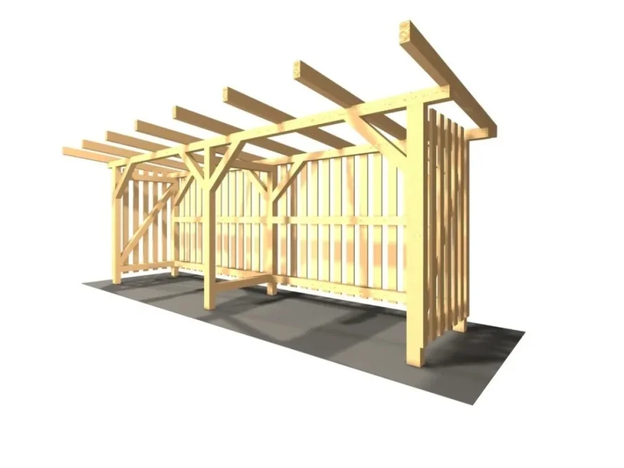 Holzgerüst für ein Gartenhaus
