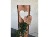 Holzdeko mit Herz und Blume