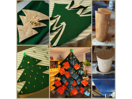 Herstellung eines DIY Adventskalenders in Tannenbaumform