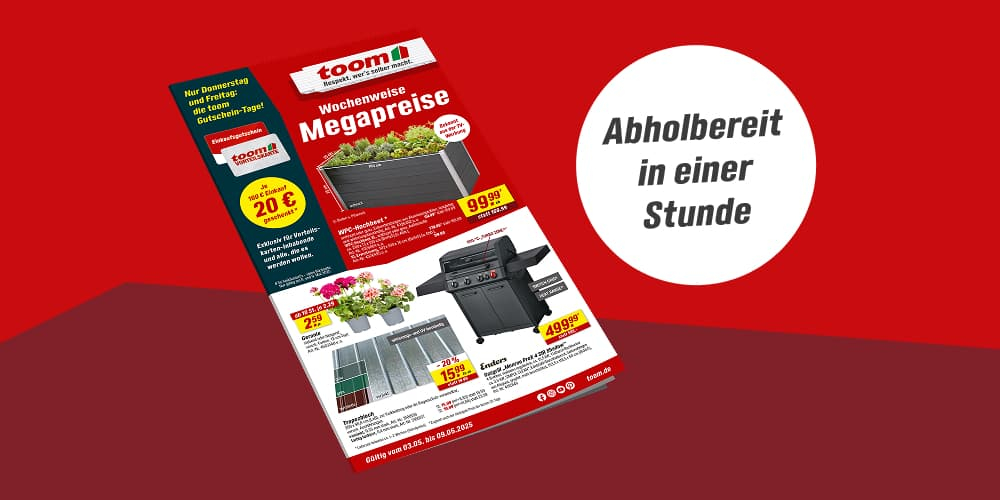 Ein Prospekt mit Angeboten für Gartenartikel.