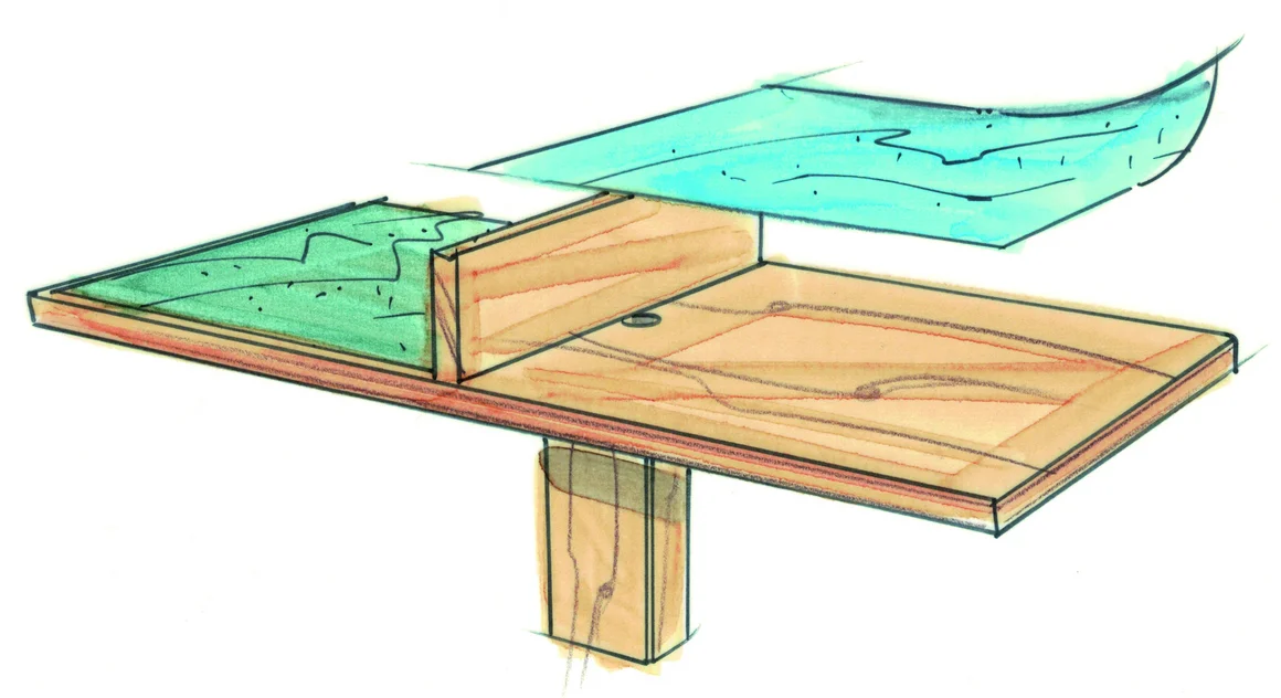 Skizze eines Tischtennistisches