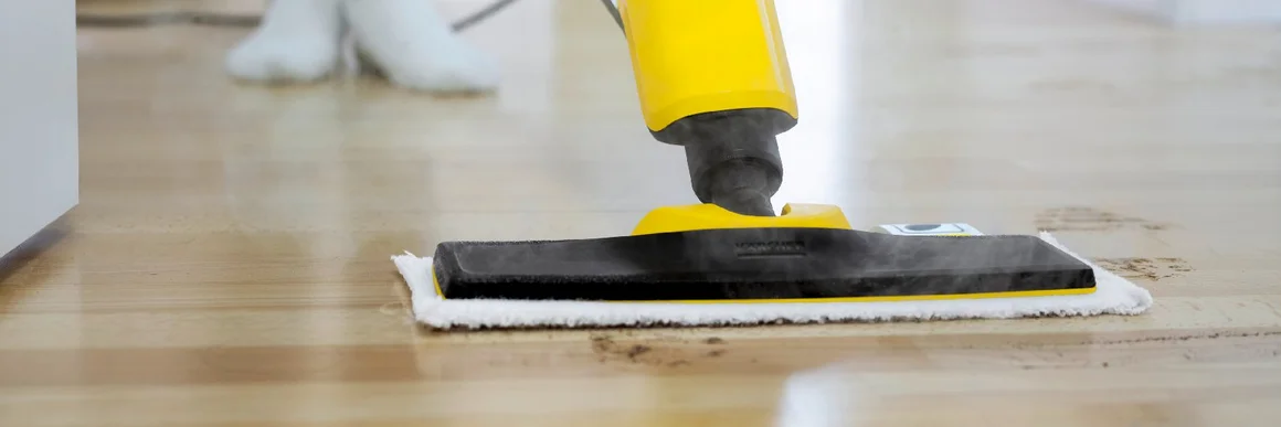 Dampfreiniger reinigt Holzboden
