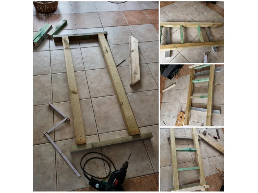 Holzrahmen mit Akkuschrauber