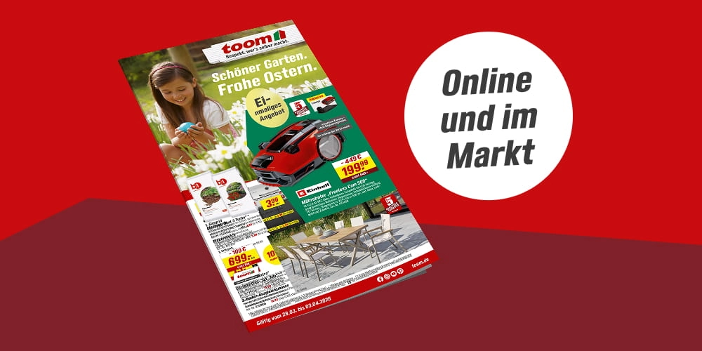 Titelseite eines Prospekts mit Osterangeboten für den Garten.