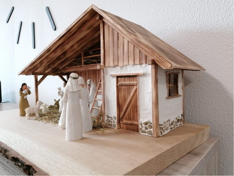 Weihnachtskrippe aus Holz