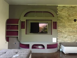 Wohnwand aus Rigipsplatten